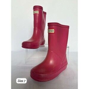 Hunter Kids Rain Boots – Size 7 (Pink/Red)